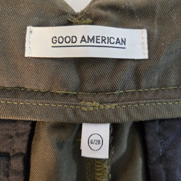 GOOD AMERICAN Hunter Green Belt Hi-Rise Drapey Cargo Pant Size 6/28 New NO Tag! - Picture 10 of 16